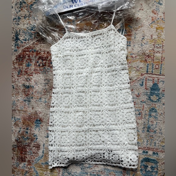 Zara white crochet mini dress - medium - Picture 3 of 5